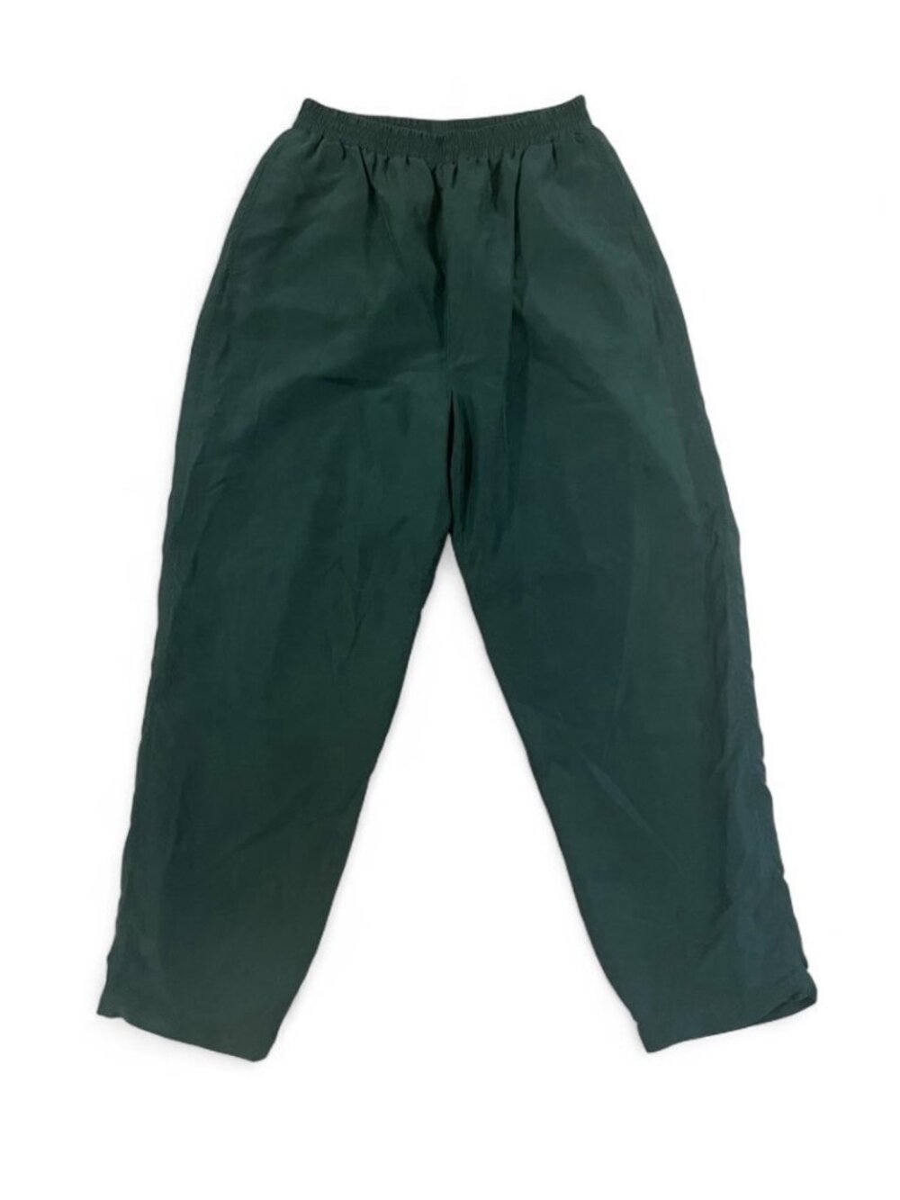 Vintage 100% Silk Green Pants Straight Leg Baggy VTG Hunt Club Retro Soft, L